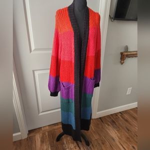 Torrid Knit Rainbow Duster Cardigan